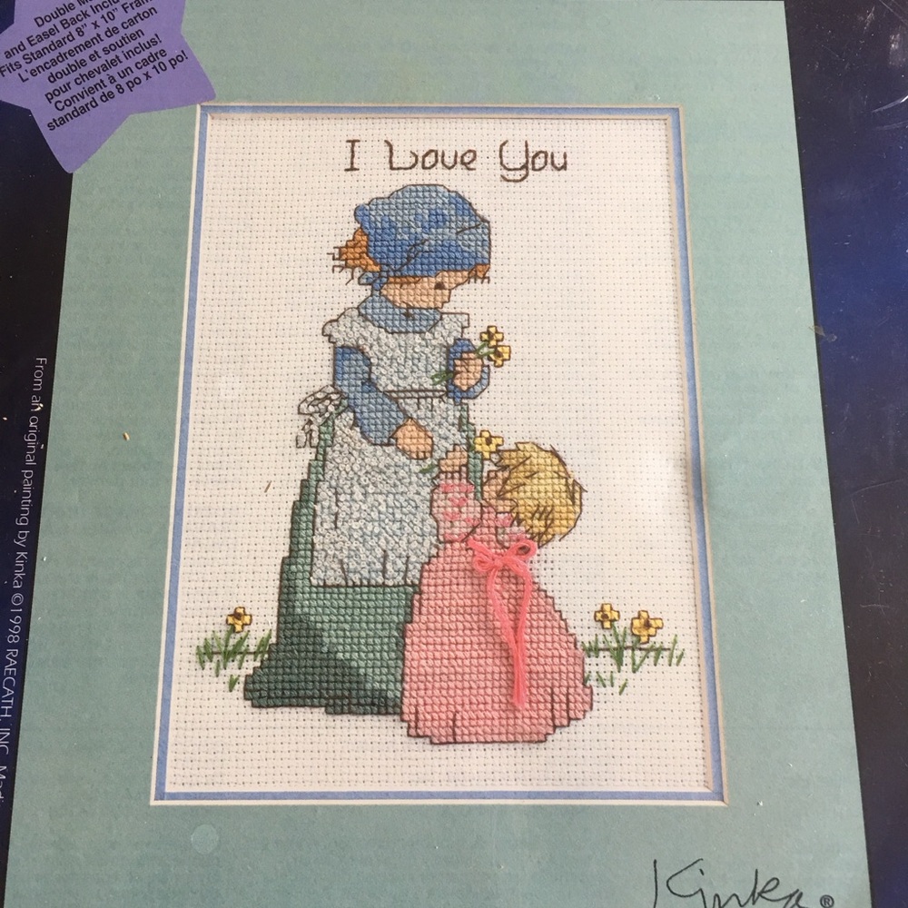 The Kinka design for the needle, cross stitch - "I love you", brand new